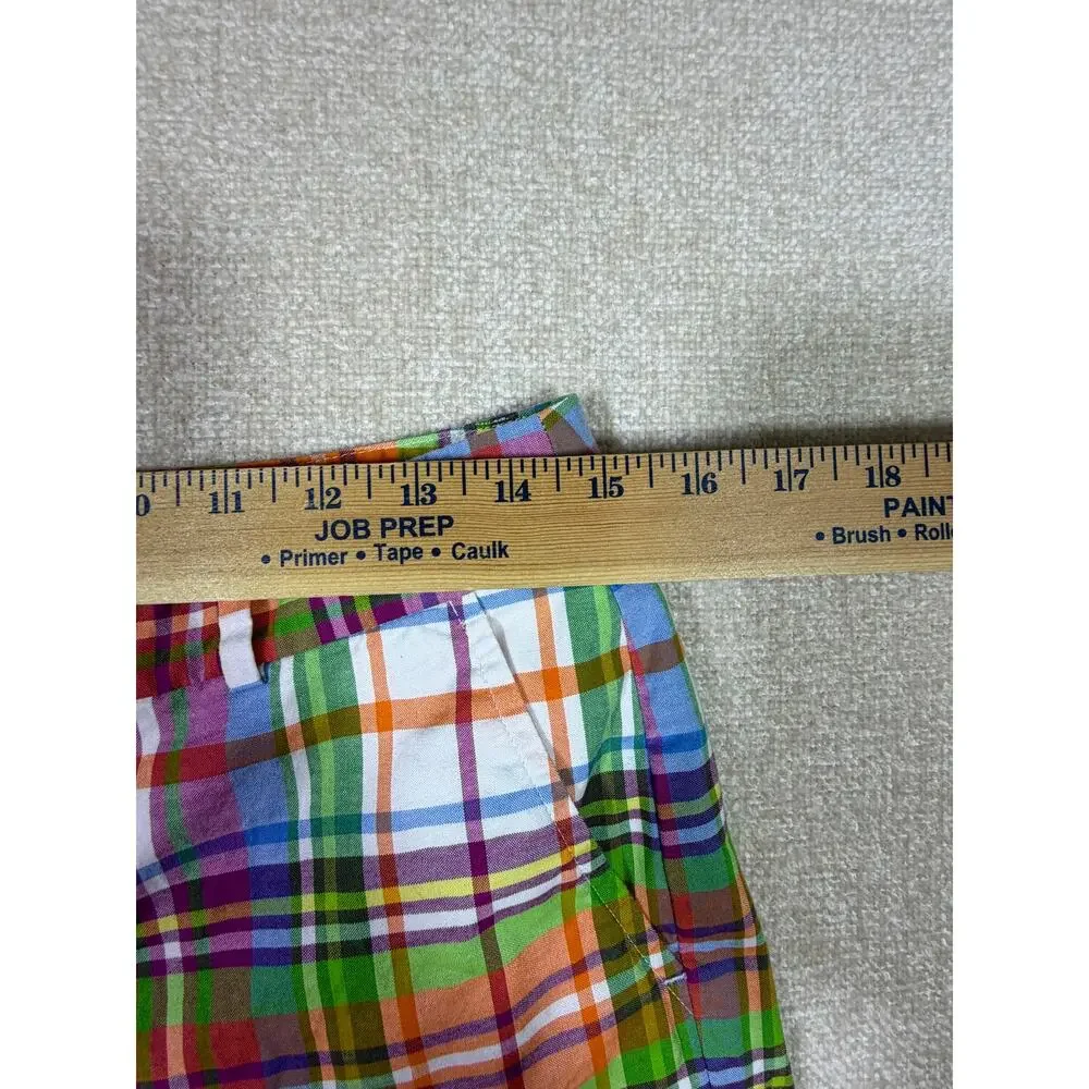 Lauren Ralph Lauren Women 6 Orange/Green Plaid Preppy Resort Casual Shorts